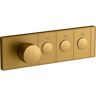 KOHLER Anthem 3-Outlet Thermostatic Valve Control Panel with Recessed Push-Buttons in Vibrant Brushed Moderne Brass