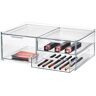 IDESIGN RPET 3-Drawer Cosmetic Org Wide Clear/Matte White Trim