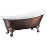 AKDY 60 in. Acrylic Double Slipper Clawfoot Non-Whirlpool Bathtub in Matte Antique Brass