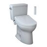 TOTO Drake 2-Piece 1.6 GPF Single Flush Elongated ADA Comfort Height Toilet in Cotton White, K300 Washlet Seat Included