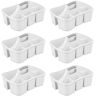 Sterilite Divided Storage Ultra Caddy with 4 Compartments and Handles in White (6-Pack)