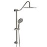 UPIKER 5-Spray Patterns 10 in. Round Shower Faucet with 26.3 in. Slide Bar 1.8 GPM Wall Mount Shower Head in Brushed Nickel