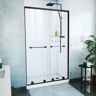 DreamLine Harmony 48 in. W x 76 in. H Sliding Semi Frameless Shower Door in Matte Black with Clear Glass