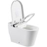 ANGELES HOME Smart Toilet Integrated Bidet in White, Auto Open, Heated Seat, Self -Clean Nozzle and Remote Control, Round Bowl