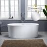 WOODBRIDGE Diana 67 in. Acrylic FlatBottom Double Ended Air Bath Bathtub with Polished Chrome Overflow and Drain Included in White