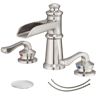 8 in. Widespread 2-Handle Bathroom Faucet With Pop-up Drain Assembly in Brushed Nickel