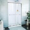 DreamLine Harmony 48 in. W x 76 in. H Sliding Semi Frameless Shower Door in Brushed Nickel with Clear Glass