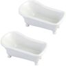 Kingston Miniature Bathtub Countertop Soap Dish in White (2-pieces)