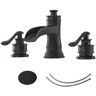 8 in. Widespread 2-Handle Bathroom Faucet With Pop-up Drain Assembly in Matte Black