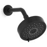 KOHLER Purist 3-Spray Patterns with 1.75 GPM 5.5 in. Wall Mount Fixed Shower Head in Matte Black