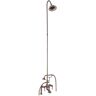 Barclay Products 3-Handle Claw Foot Tub Faucet with Riser, Hand Shower and Showerhead in Brushed Nickel