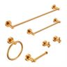 tunuo 6-Piece Bath Hardware Set with Towel Bar, Towel Ring, Towel Hook and Toilet Paper Holder in Gold