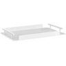 Dyiom 2 Pack of Bathroom Counter Organizer Decorative Tray Cosmetic Organizer,7.9 in, Stainless Steel,White