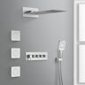 GIVING TREE 6-Spray Patterns 23 in. Wall Mount Dual Shower Heads with 3-Jet Hand Shower Mixer Shower System Combo in Brushed Nickel