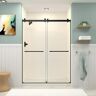 Transolid Brooklyn 60 in. W x 80 in. H Sliding Frameless Shower Door in Matte Black with Clear Glass