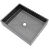 Sarlai 19 in. Vessel Rectangular Bathroom Sink Vanity Wash Sink Above Counter in Black Stainless Steel