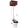 RENOVATORS SUPPLY MANUFACTURING Cherry Wood High Tank Pull Chain Toilet 2-piece 1.6 GPF Single Flush Round Bowl Toilet in. White Seat Not Included