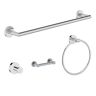 Symmons Identity 4-Piece Bath Hardware Set with Toilet Paper Holder, Towel Bar, Towel/Robe Hook, Hand Towel Holder in Chrome