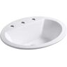 KOHLER Bryant 20-1/4 in. Oval Drop-In Vitreous China Bathroom Sink in White with Overflow Drain