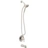 MOEN Ronan Single Handle 6-Spray Tub and Shower Faucet with 1.75 GPM Magnetix Rain shower in. Brushed Nickel (Valve Included)