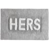 Jean Pierre Novelty "Hers" Grey 21 in. x 34 in. 100% Cotton Bath Rug