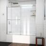 DreamLine Sapphire-V 60 in. W x 62 in. H Semi-Frameless Sliding Bypass Tub Door in Chrome with Clear Glass