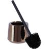 Porcelain Toilet Bowl Brush and Holder with Bronze Crackled Texture with Strong Bristles for Optimal Scrubbing Power