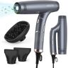 1500-Watt Lightweight Collapsible Dual Ion Hair Dryers, Dark Gray