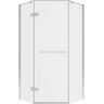 American Standard Ovation Curve 38 in. W x 72 in. H Neo Angle Fixed Semi-Frameless Corner Shower Enclosure in Silver Shine