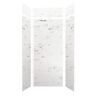 Transolid 36 in. W x 96 in. H x 36 in. D 6-Piece Glue to Wall Alcove Shower Wall Kit with Extension in. White Venito Velvet