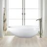 Vanity Art Noyers 67 in. Solid Surface Resin Stone Flatbottom Freestanding Bathtub in Glossy White