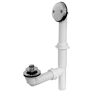 JONES STEPHENS Lift and Turn 1-1/2 in. Heavy Walled PVC Tubular 2-Hole Bath Waste and Overflow Tub Drain Full Kit in Chrome Plated