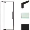 Transolid Irene 36 in. W x 76 in. H Pivot Semi-Frameless Shower Door in Matte Black with Clear Glass