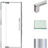 Transolid Irene 36 in. W x 76 in. H Pivot Semi-Frameless Shower Door in Polished Chrome with Clear Glass