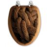 Heavy Gauge Sea Rope Elongated Closed Front Toilet Seat in Oak Brown