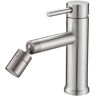 MYCASS STURN Single Handle Single Hole Bathroom Faucet with 360-Degree Rotating Aerator and 2 Mode in Brushed Nickel