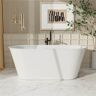 Mokleba 59 in. L x 28 in.W Comfortable Acrylic Flatbottom Not Whirlpool Freestanding Bathtub Soaking SPA Tubin White