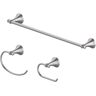 Glacier Bay Haverside 3-Piece Bath Hardware Set with 24 in. Towel Bar, Towel Ring and TP Holder in Brushed Nickel