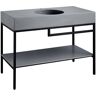 ANZZI Siena Resin Matte Black 48 in. Console Sink Basin and Leg Combo