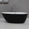 ALFI BRAND 59 in. Acrylic Flatbottom Bathtub in Black and White