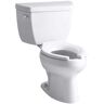 KOHLER Wellworth Classic 2-Piece 1.6 GPF Single Flush Elongated Toilet in White