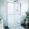 DreamLine Harmony 48 in. W x 76 in. H Sliding Semi Frameless Shower Door in Chrome with Clear Glass