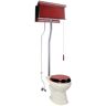 RENOVATORS SUPPLY MANUFACTURING Cherry Wood High Tank Pull Chain Toilet 2-piece 1.6 GPF Single Flush Elongated Bowl Toilet in. White Seat Not Included