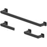 Glacier Bay Erbon 3-Piece Bath Hardware Set with 24 in. Towel Bar, Towel Ring and TP Holder in Matte Black