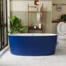 INSTER LOOP 59 in. Acrylic Oval Freestanding Soaking Non-Whirlpool Flatbottom Bathtub in Blue