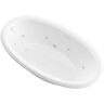 Universal Tubs Topaz 70 in. Oval Drop-in Whirlpool Bath Tub in White