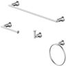 Glacier Bay Oswell 4-Piece Bath Hardware Set with 24 in. Towel Bar, TP Holder, Towel Ring and Robe Hook in Chrome