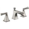 KOHLER Memoirs 8 in. Widespread 2-Handle Low-Arc Water-Saving Bathroom Faucet in Brushed Nickel with Deco Lever Handles