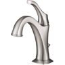 KRAUS Arlo Spot-Free all-Brite Brushed Nickel Single Handle Basin Bathroom Faucet with Lift Rod Drain and Deck Plate