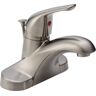 Delta Foundations 4 in. Centerset Single-Handle Bathroom Faucet with Metal Drain Assembly in Stainless